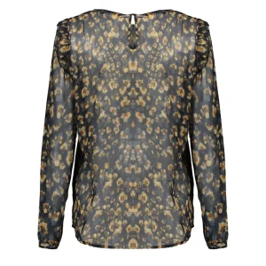 Vrouwen Geisha Fashion Geisha Dames Mesh Top Met Bloemenprint 83757-20 Navy