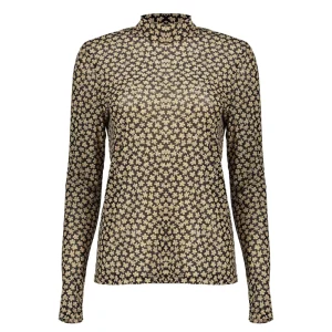 Vrouwen Geisha Fashion Geisha Dames Mesh Top Met Print 32621-14 Zwart