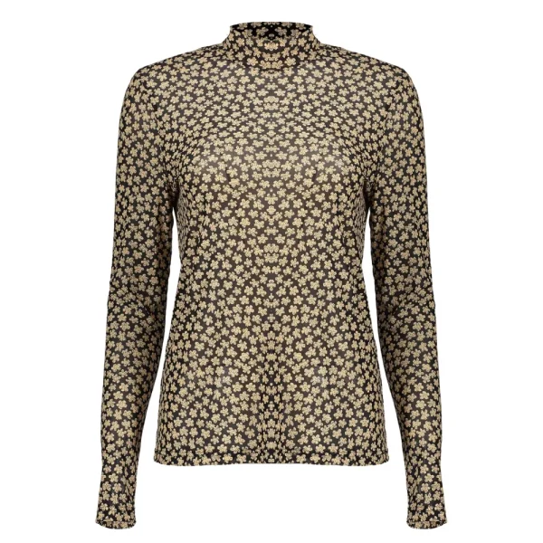 Vrouwen Geisha Fashion Geisha Dames Mesh Top Met Print 32621-14 Zwart