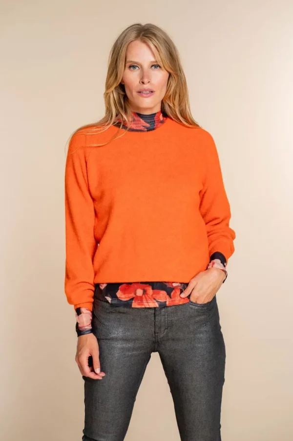 Vrouwen Geisha Fashion Geisha Dames Mesh Top Met Bloemenprint 32842-14 Zwart