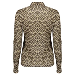 Vrouwen Geisha Fashion Geisha Dames Mesh Top Met Print 32621-14 Zwart