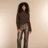 Vrouwen Geisha Fashion Geisha Dames Metallic Flared Jeans 31806-10 Copper