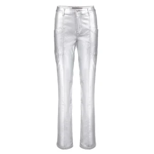 Vrouwen Geisha Fashion Geisha Dames Metallic Jeans 31819-10 Silver