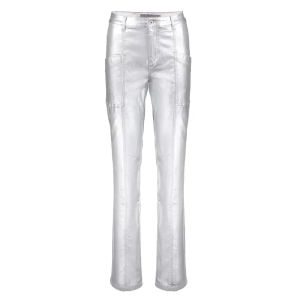 Vrouwen Geisha Fashion Geisha Dames Metallic Jeans 31819-10 Silver