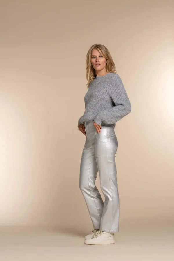 Vrouwen Geisha Fashion Geisha Dames Metallic Jeans 31819-10 Silver