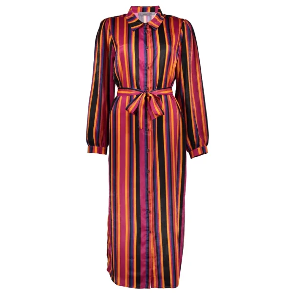 Vrouwen Geisha Fashion Geisha Dames Midi Blouse Jurk Met Strepen 37913-20 Zwart