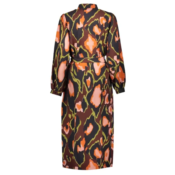 Vrouwen Geisha Fashion Geisha Dames Midi Blouse Jurk Met Print 37903-20 Bruin