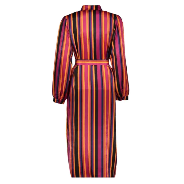 Vrouwen Geisha Fashion Geisha Dames Midi Blouse Jurk Met Strepen 37913-20 Zwart
