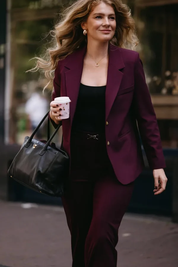 Vrouwen Geisha Fashion Geisha Dames Pantalon 31527-10 Aubergine