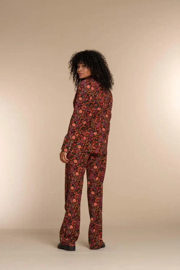 Vrouwen Geisha Fashion Geisha Dames Pantalon Met Bloemenprint 31569-32 Zwart
