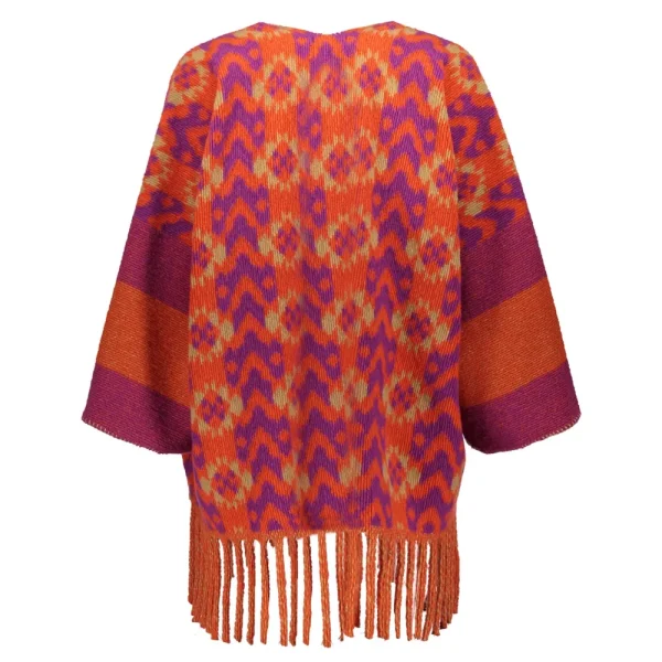 Vrouwen Geisha Fashion Geisha Dames Poncho Met Print 34603-20 Paars