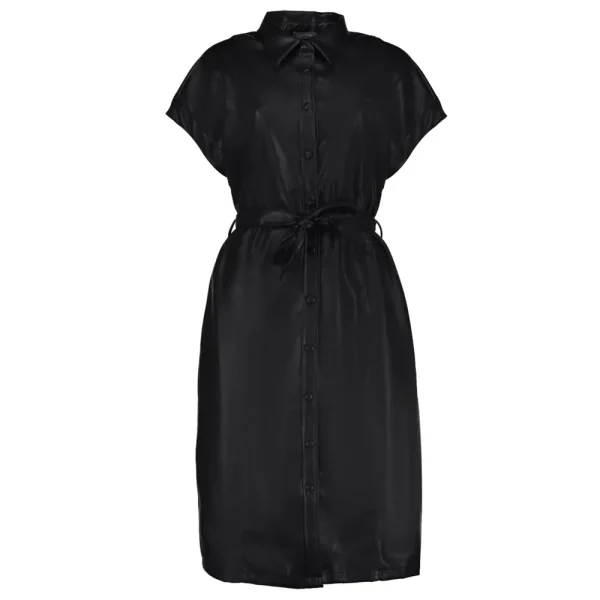 Vrouwen Geisha Fashion Geisha Dames Pu Leren Blouse Jurk 37501-10 Zwart