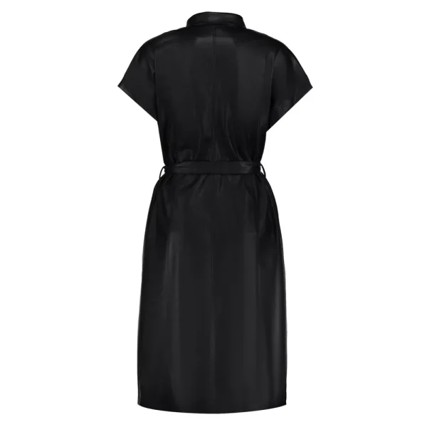 Vrouwen Geisha Fashion Geisha Dames Pu Leren Blouse Jurk 37501-10 Zwart