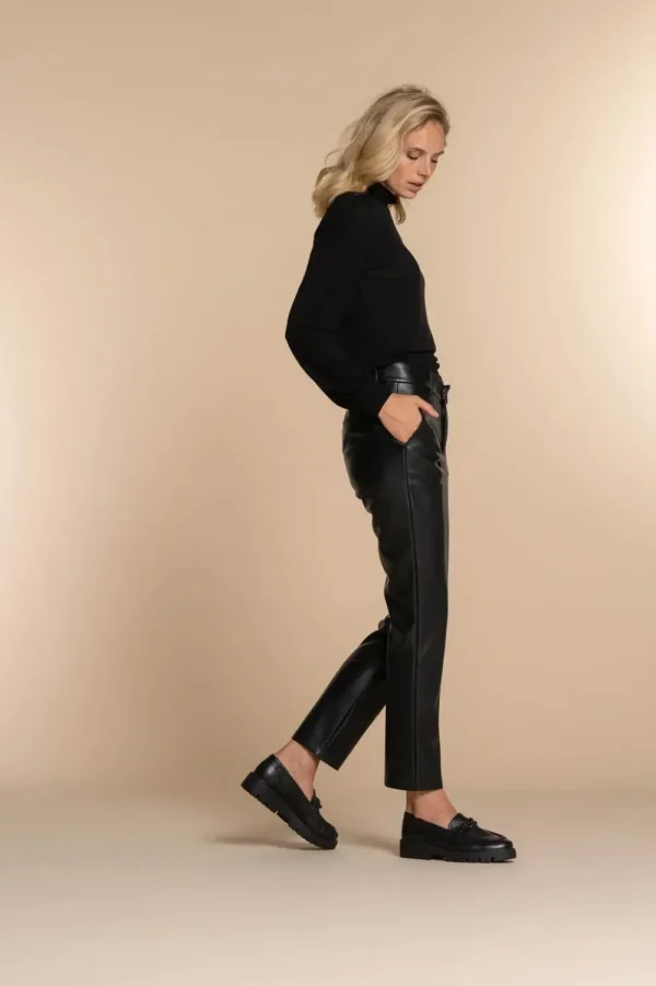 Vrouwen Geisha Fashion Geisha Dames Pu Leren Broek 31562-19 Zwart
