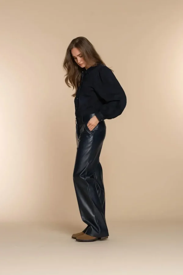 Vrouwen Geisha Fashion Geisha Dames Pu Leren Broek 31561-19 Navy