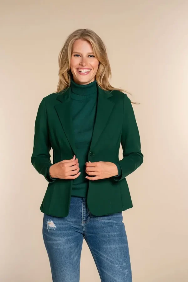 Vrouwen Geisha Fashion Geisha Dames Punto Blazer 35825-71 Forest Green