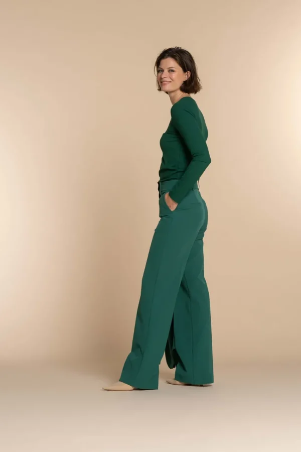 Vrouwen Geisha Fashion Geisha Dames Ribgebreide Top 32610-41 Forest Green
