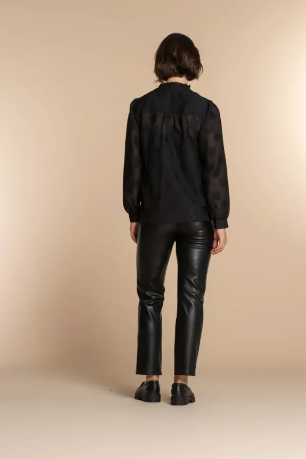 Vrouwen Geisha Fashion Geisha Dames Ruffles Blouse 33627-20 Zwart