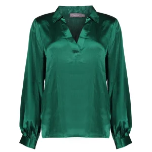 Vrouwen Geisha Fashion Geisha Dames Satijnlook Top 33855-14 Groen
