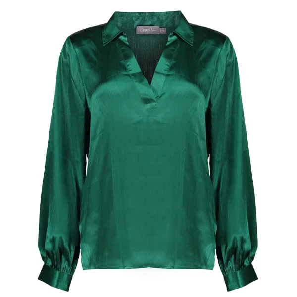 Vrouwen Geisha Fashion Geisha Dames Satijnlook Top 33855-14 Groen