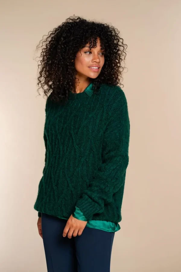 Vrouwen Geisha Fashion Geisha Dames Satijnlook Top 33855-14 Groen