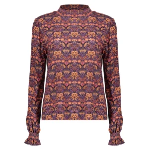 Vrouwen Geisha Fashion Geisha Dames Smock Top Met Print 32641-20 Paars