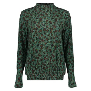 Vrouwen Geisha Fashion Geisha Dames Smock Top Met Print 32589-60 Emerald