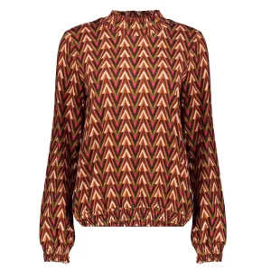 Vrouwen Geisha Fashion Geisha Dames Smock Top Met Print 32649-20 Oranje