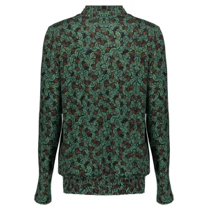 Vrouwen Geisha Fashion Geisha Dames Smock Top Met Print 32589-60 Emerald