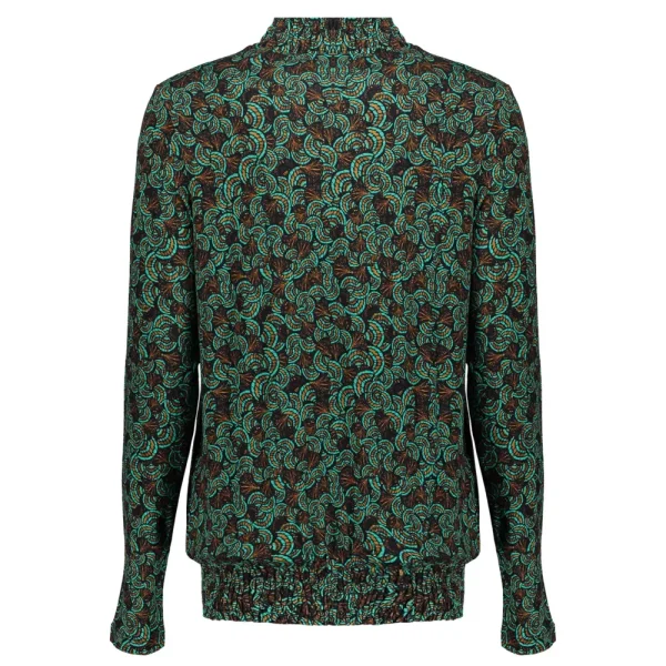 Vrouwen Geisha Fashion Geisha Dames Smock Top Met Print 32589-60 Emerald