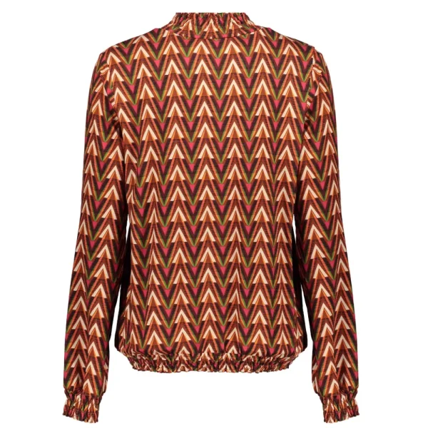 Vrouwen Geisha Fashion Geisha Dames Smock Top Met Print 32649-20 Oranje