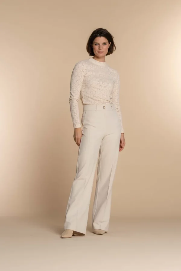 Vrouwen Geisha Fashion Geisha Dames Straight Fit Pantalon 31566-32 Off-White