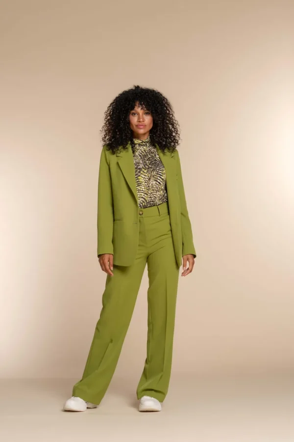Vrouwen Geisha Fashion Geisha Dames Straight Fit Pantalon Met Naad 31860-32 Olive