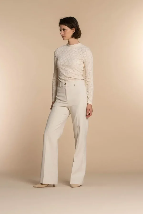 Vrouwen Geisha Fashion Geisha Dames Straight Fit Pantalon 31566-32 Off-White