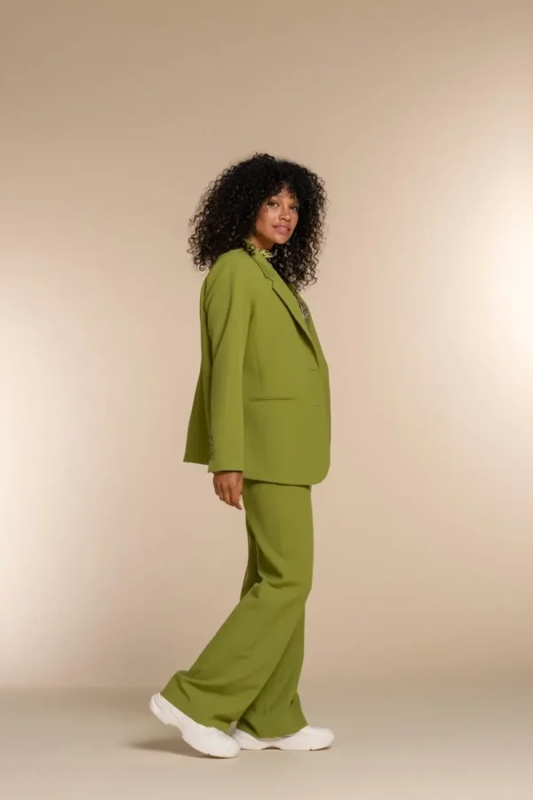 Vrouwen Geisha Fashion Geisha Dames Straight Fit Pantalon Met Naad 31860-32 Olive