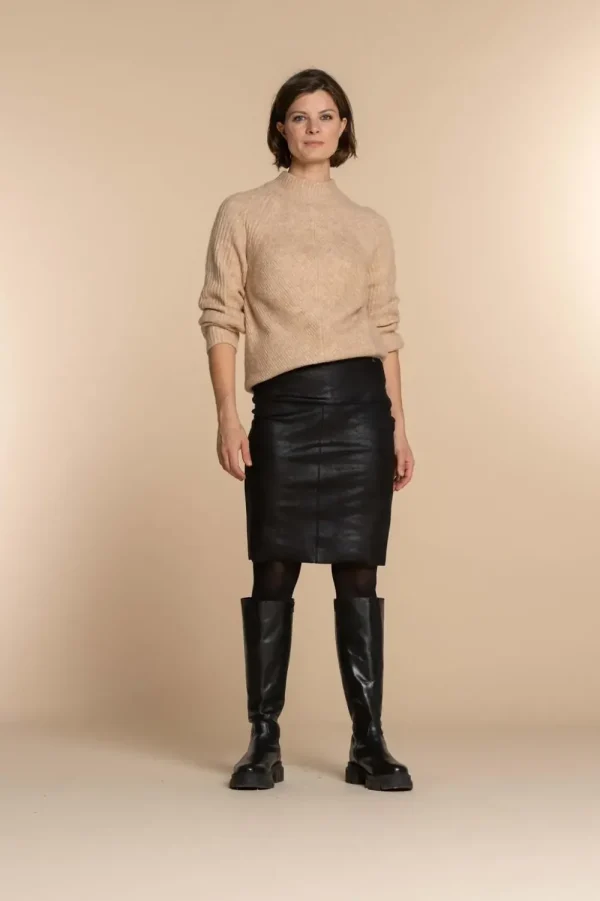Vrouwen Geisha Fashion Geisha Dames Suedine Kokerrok 36511-10 Zwart