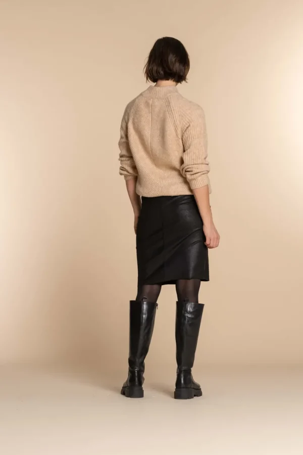 Vrouwen Geisha Fashion Geisha Dames Suedine Kokerrok 36511-10 Zwart
