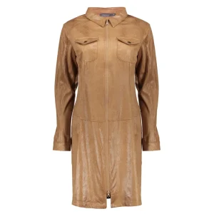 Vrouwen Geisha Fashion Geisha Dames Suedine Slangenprint Jurk 37503-10 Taupe
