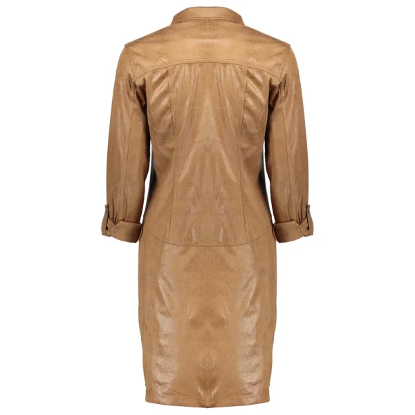 Vrouwen Geisha Fashion Geisha Dames Suedine Slangenprint Jurk 37503-10 Taupe