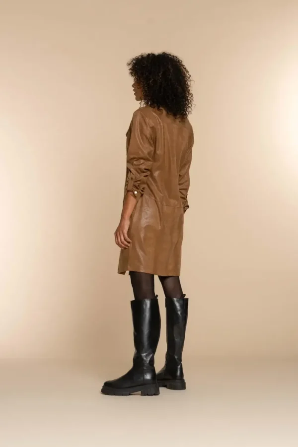 Vrouwen Geisha Fashion Geisha Dames Suedine Slangenprint Jurk 37503-10 Taupe