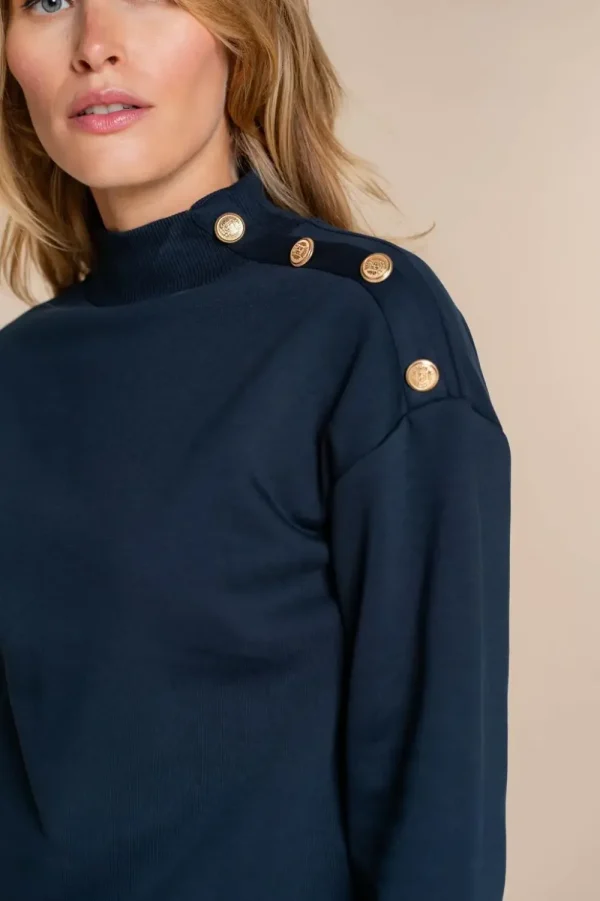 Vrouwen Geisha Fashion Geisha Dames Sweater Met Knopen 32834-41 Navy