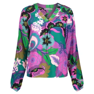 Vrouwen Geisha Fashion Geisha Dames Top Met Bloemenprint 33948-20 Port