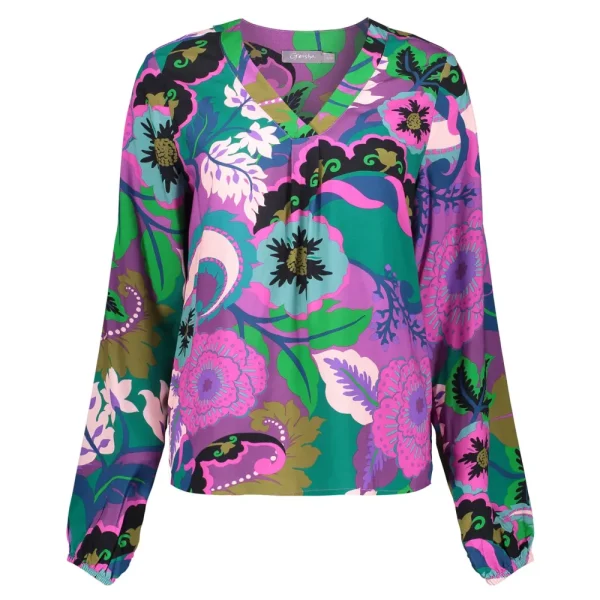Vrouwen Geisha Fashion Geisha Dames Top Met Bloemenprint 33948-20 Port