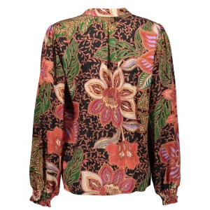 Vrouwen Geisha Fashion Geisha Dames Top Met Bloemenprint 33958-20 Zwart