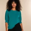 Vrouwen Geisha Fashion Geisha Dames Top Met Gepofte Mouwen 33570-60 Emerald