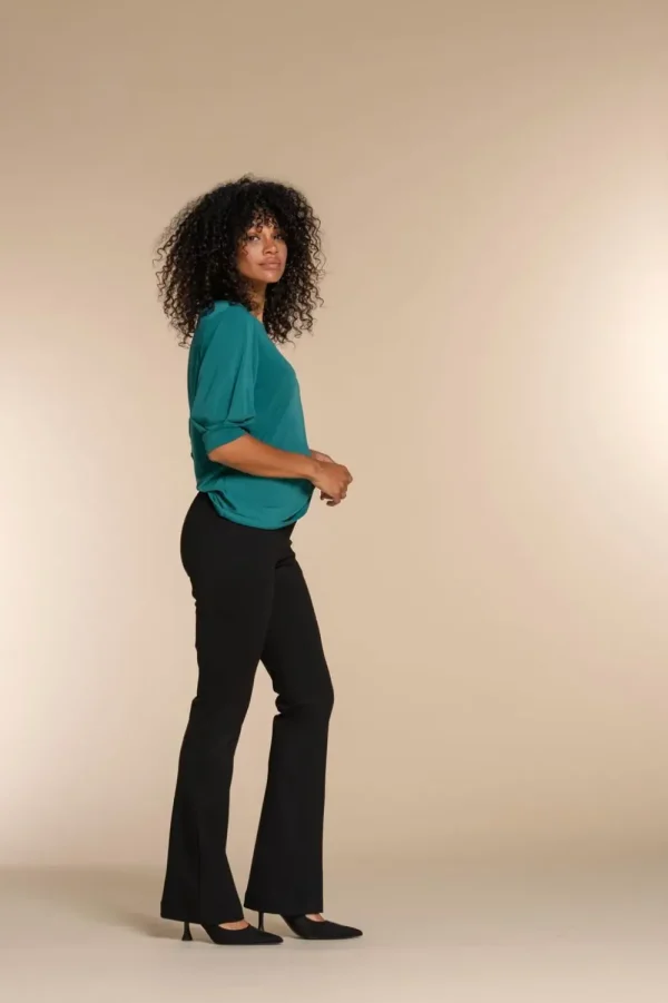 Vrouwen Geisha Fashion Geisha Dames Top Met Gepofte Mouwen 33570-60 Emerald