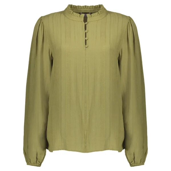 Vrouwen Geisha Fashion Geisha Dames Top Met Geruffelde Kraag 33600-47 Cactus