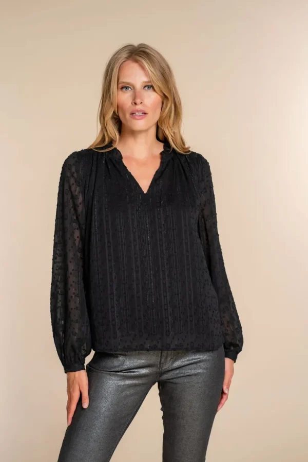Vrouwen Geisha Fashion Geisha Dames Top Met Glitters 33901-26 Zwart
