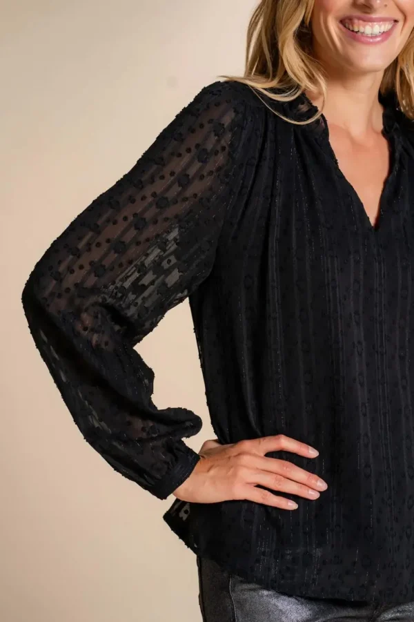 Vrouwen Geisha Fashion Geisha Dames Top Met Glitters 33901-26 Zwart