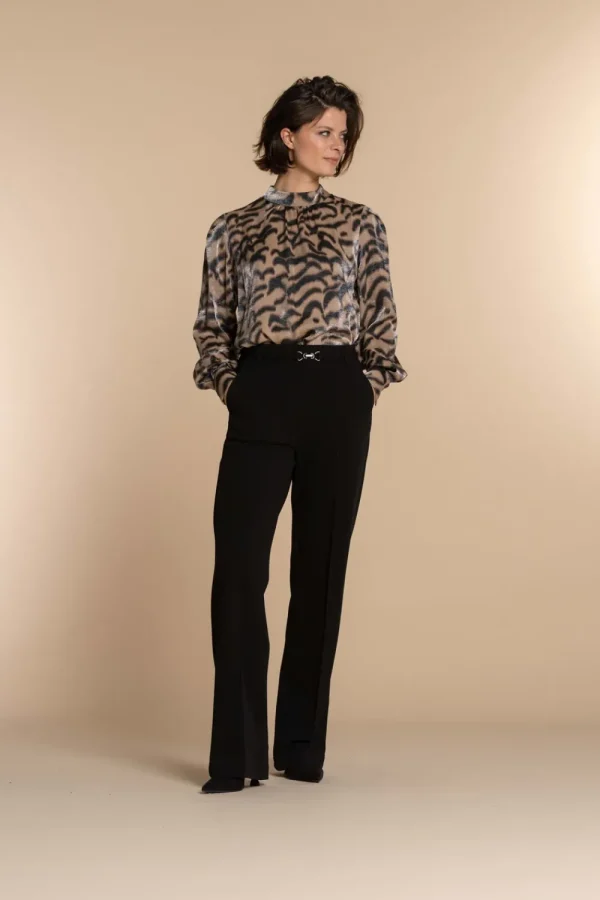 Vrouwen Geisha Fashion Geisha Dames Top Met Leopard Print 33625-20 Sand